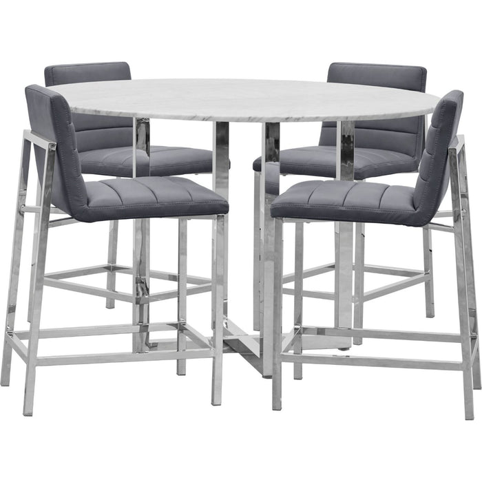 Modus Furniture Amalfi Metal Back Counter Stool in Cobalt Leather 655450234071 1AE870M Image 3