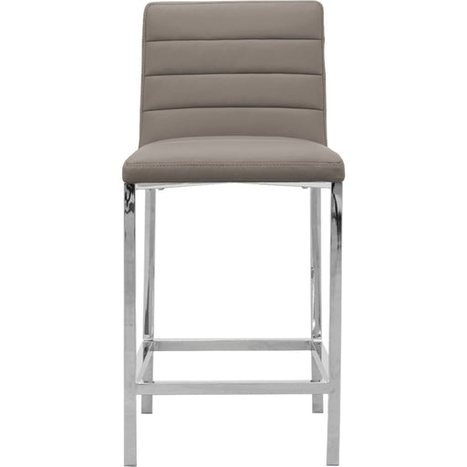 Modus Furniture Amalfi Metal Back Counter Stool in Taupe Leather 655450234019 1AE270M Image 1