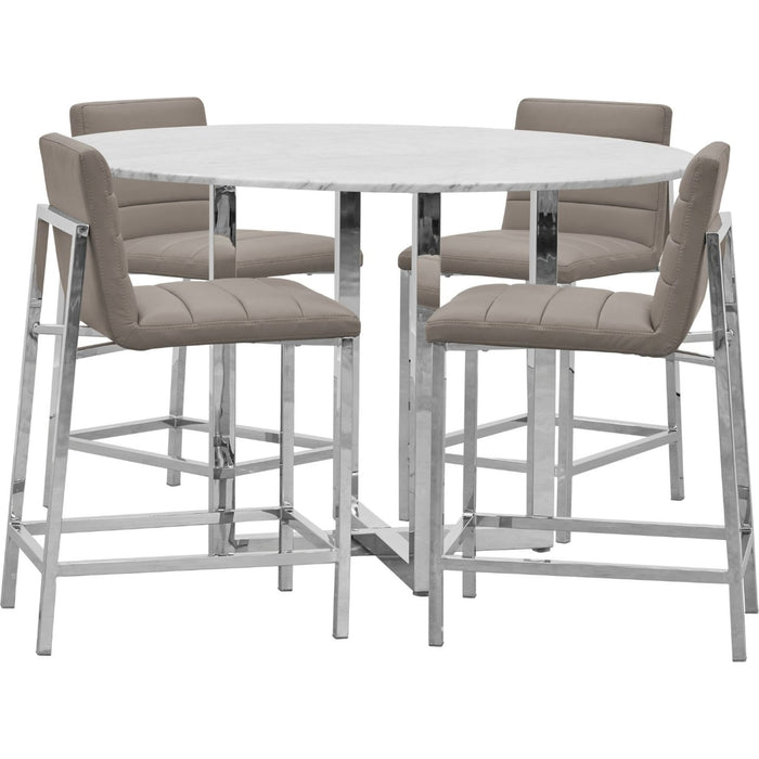 Modus Furniture Amalfi Metal Back Counter Stool in Taupe Leather 655450234019 1AE270M Image 3