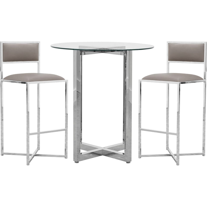 Modus Furniture Amalfi X Base Bar Stool in Taupe Leather 655450234002 1AE268X Image 4