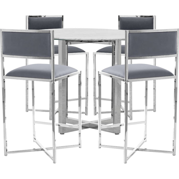 Modus Furniture Amalfi X Base Counter Stool in Cobalt Leather 655450234088 1AE870X Image 4