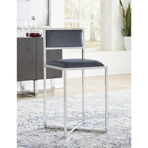 Modus Furniture Amalfi X Base Counter Stool in Cobalt Leather 655450234088 1AE870X Main Image