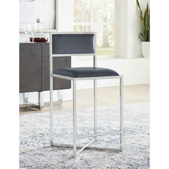 Modus Furniture Amalfi X Base Counter Stool in Cobalt Leather 655450234088 1AE870X Main Image
