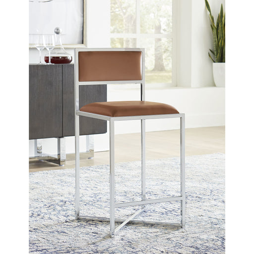 Modus Furniture Amalfi X Base Counter Stool in Cognac Leather 655450233968 1A8370X Main Image
