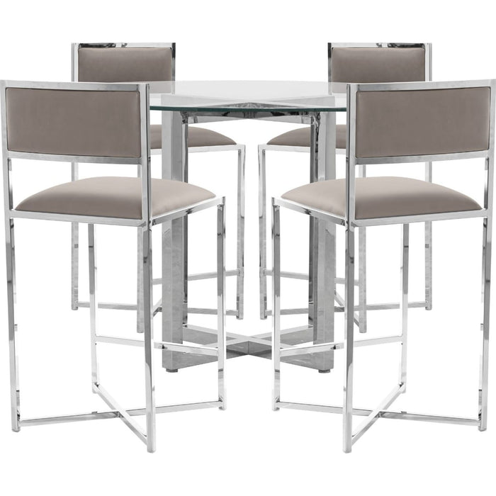 Modus Furniture Amalfi X Base Counter Stool in Taupe Leather 655450234026 1AE270X Image 4