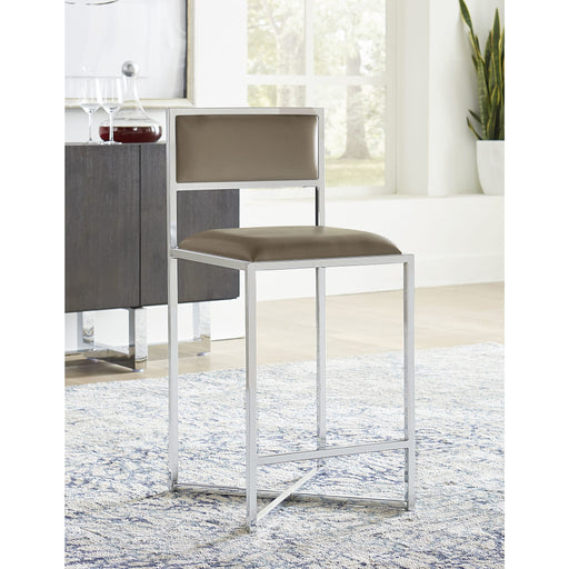 Modus Furniture Amalfi X Base Counter Stool in Taupe Leather 655450234026 1AE270X Main Image