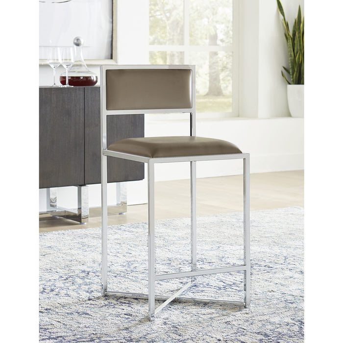 Modus Furniture Amalfi X Base Counter Stool in Taupe Leather 655450234026 1AE270X Main Image