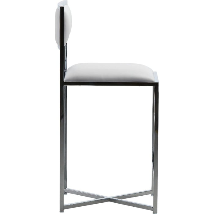 Modus Furniture Amalfi X Base Counter Stool in White Leather 655450280009 1AA470X Image 2