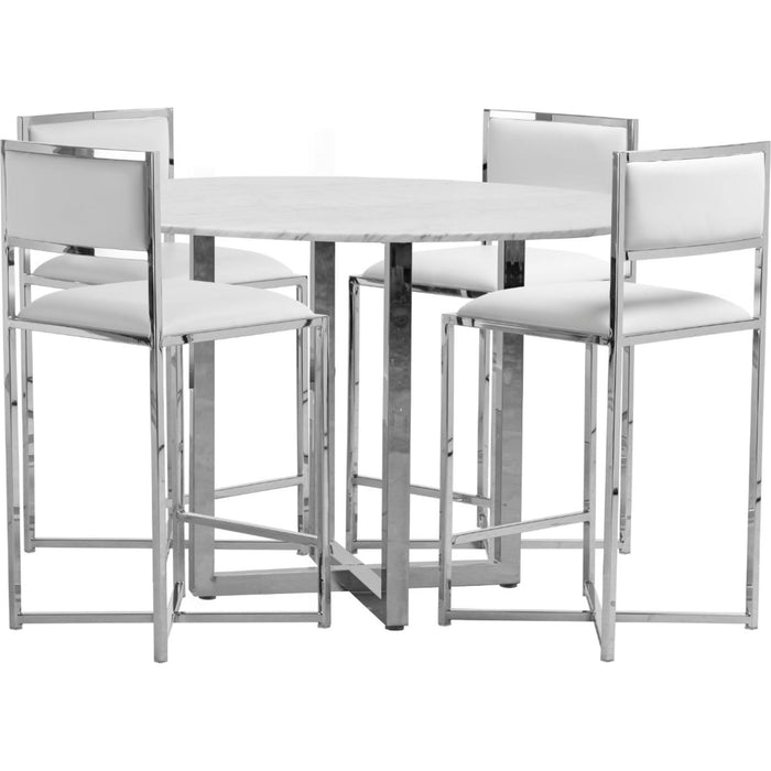 Modus Furniture Amalfi X Base Counter Stool in White Leather 655450280009 1AA470X Image 5