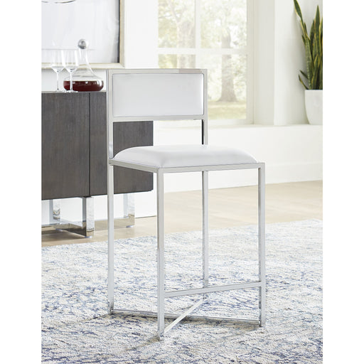 Modus Furniture Amalfi X Base Counter Stool in White Leather 655450280009 1AA470X Main Image