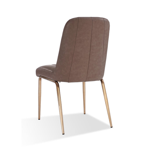 Modus Apollo Upholstered Dining Chair in Cinnamon Synthetic Leather and Brushed Bronze Metal Image 1