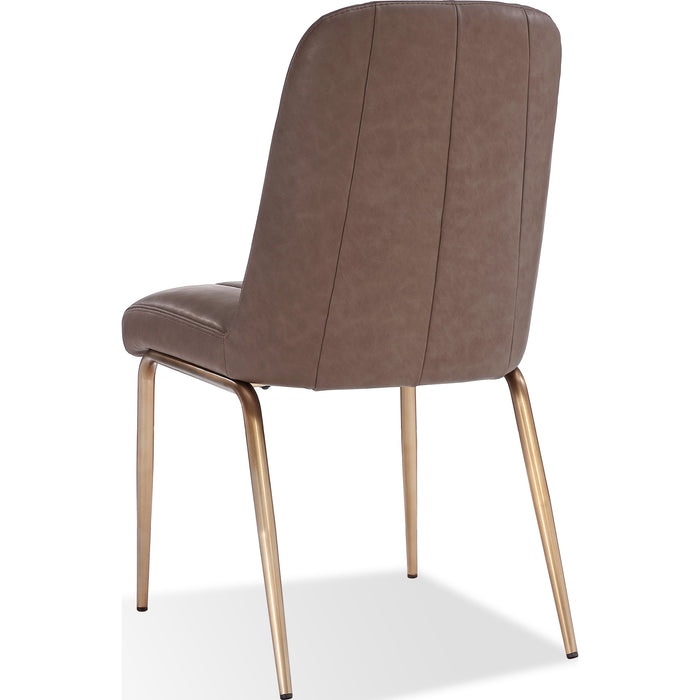 Modus Furniture Apollo Upholstered Dining Chair in Cinnamon Synthetic Leather and Brushed Bronze Metal 655450422829 PUSJ63BPJ Image 1