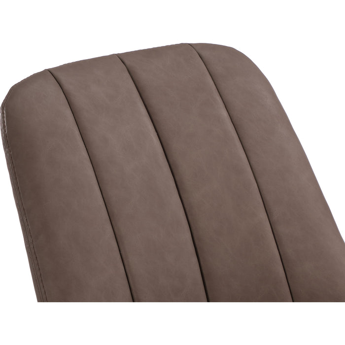 Modus Furniture Apollo Upholstered Dining Chair in Cinnamon Synthetic Leather and Brushed Bronze Metal 655450422829 PUSJ63BPJ Image 2