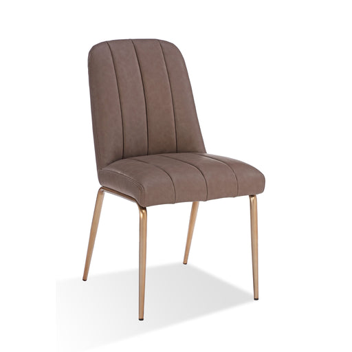 Modus Apollo Upholstered Dining Chair in Cinnamon Synthetic Leather and Brushed Bronze MetalMain Image