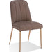 Modus Furniture Apollo Upholstered Dining Chair in Cinnamon Synthetic Leather and Brushed Bronze Metal 655450422829 PUSJ63BPJ Main Image