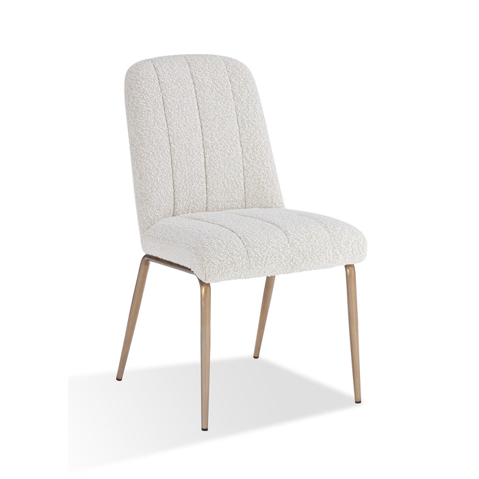 Modus Apollo Upholstered Dining Chair in Ricotta Boucle and Brushed Bronze MetalImage 2