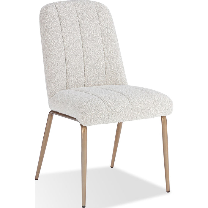 Modus Furniture Apollo Upholstered Dining Chair in Ricotta Boucle and Brushed Bronze Metal 655450422836 PUSJ63BMY Image 2