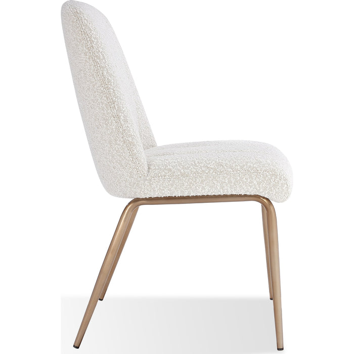 Modus Furniture Apollo Upholstered Dining Chair in Ricotta Boucle and Brushed Bronze Metal 655450422836 PUSJ63BMY Image 3
