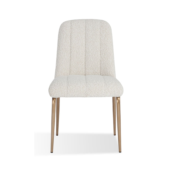 Modus Apollo Upholstered Dining Chair in Ricotta Boucle and Brushed Bronze Metal Image 4