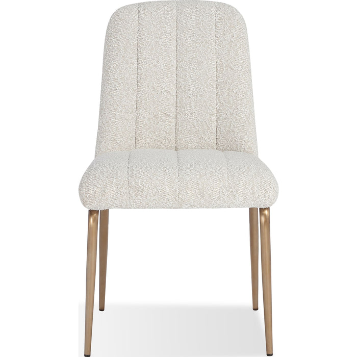 Modus Furniture Apollo Upholstered Dining Chair in Ricotta Boucle and Brushed Bronze Metal 655450422836 PUSJ63BMY Image 5