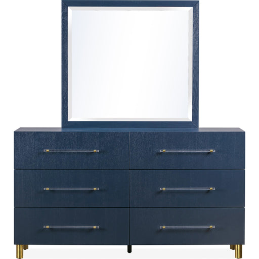Modus Furniture Argento Beveled Glass Wall or Dresser Mirror in Navy Blue 655450368271 9DKB83 Image 3
