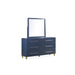 Modus Argento Six Drawer Dresser in Navy Blue and Burnished Brass (2024) Image 7