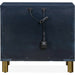 Modus Furniture Argento Two Drawer USB Charging Nightstand in Navy Blue and Burnished Brass 655450368257 9DKB81 Image 1