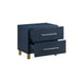 Modus Argento Two Drawer USB Charging Nightstand in Navy Blue and Burnished Brass Image 3