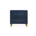 Modus Argento Two Drawer USB Charging Nightstand in Navy Blue and Burnished Brass Image 5