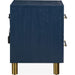 Modus Furniture Argento Two Drawer USB Charging Nightstand in Navy Blue and Burnished Brass 655450368257 9DKB81 Image 6