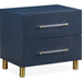 Modus Furniture Argento Two Drawer USB Charging Nightstand in Navy Blue and Burnished Brass 655450368257 9DKB81 Image 7