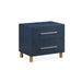 Modus Argento Two Drawer USB Charging Nightstand in Navy Blue and Burnished BrassImage 7