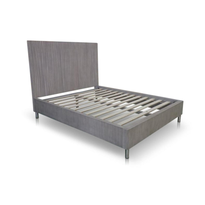 Modus Argento Wave-Patterned Bed in Misty Grey Image 7