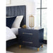 Modus Argento Wave-Patterned Bed in Navy Blue and Burnished BrassImage 3