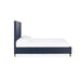 Modus Argento Wave-Patterned Bed in Navy Blue and Burnished Brass Image 4
