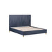 Modus Argento Wave-Patterned Bed in Navy Blue and Burnished Brass Image 9