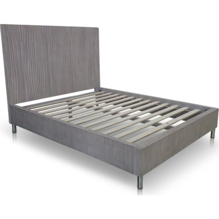 Modus Furniture Argento Wave Patterned Bed in Misty Grey  9DM8H  Image 7