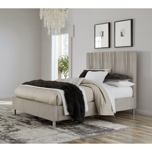 Modus Furniture Argento Wave Patterned Bed in Misty Grey  9DM8H  Main Image