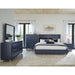 Modus Furniture Argento Wave Patterned Bed in Navy Blue and Burnished Brass  9DKBH  Image 2