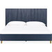 Modus Furniture Argento Wave Patterned Bed in Navy Blue and Burnished Brass  9DKBH  Image 5