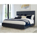 Modus Furniture Argento Wave Patterned Bed in Navy Blue and Burnished Brass  9DKBH  Main Image