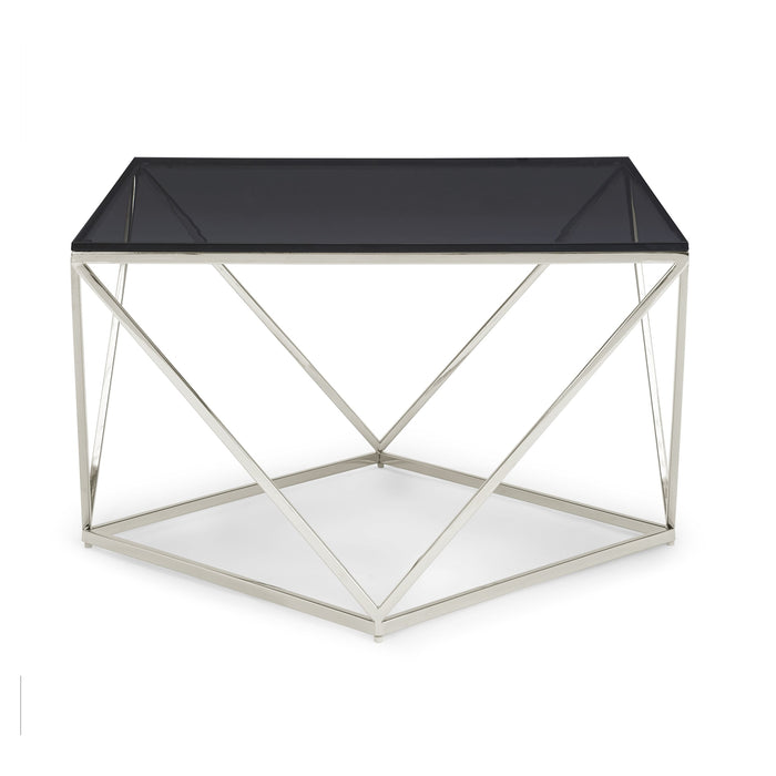 Modus Aria Smoked Glass and Polished Stainless Steel Coffee Table Image 4