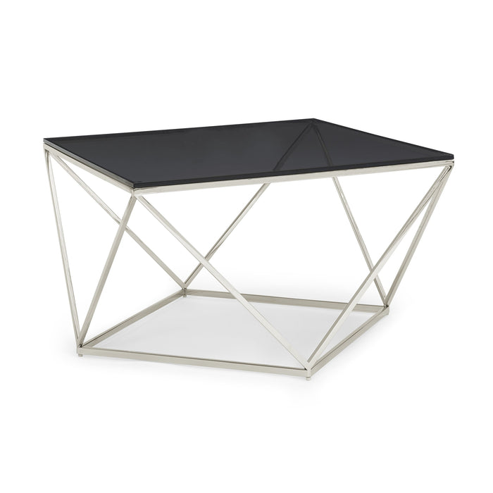 Modus Aria Smoked Glass and Polished Stainless Steel Coffee Table Image 5