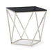 Modus Aria Smoked Glass and Polished Stainless Steel End Table Image 5