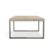 Modus Ariela Natural Travertine Coffee Table with Bronze Metal Base Image 6