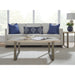 Modus Ariela Natural Travertine Coffee Table with Bronze Metal Base Main Image