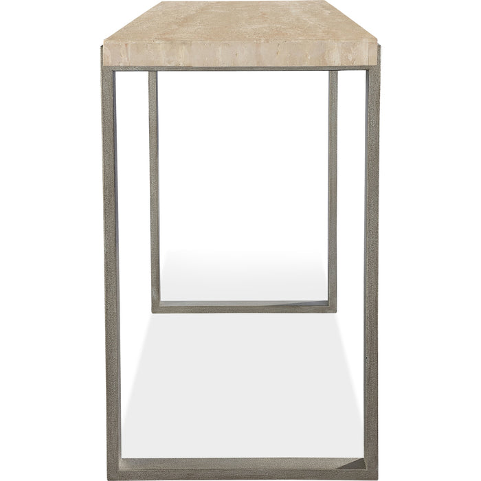 Modus Furniture Ariela Natural Travertine Console Table with Bronze Metal Base 655450330919 FLBK23 Image 6