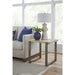 Modus Furniture Ariela Natural Travertine End Table with Bronze Metal Base 655450330902 FLBK22 Main Image