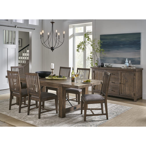 Modus Furniture Autumn Solid Wood Extending Dining Table in Flint Oak 655450240966 8FJ861 Image 1