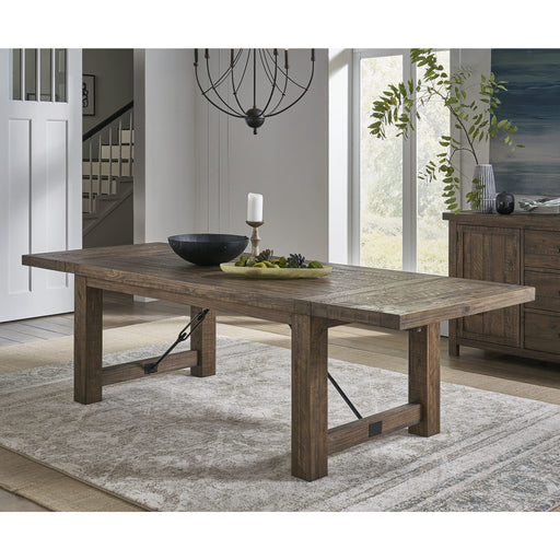 Modus Furniture Autumn Solid Wood Extending Dining Table in Flint Oak 655450240966 8FJ861 Main Image
